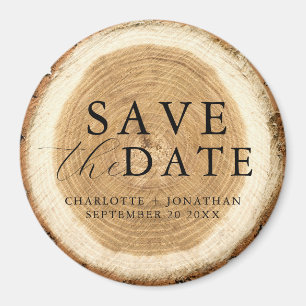 Rustic Wood Wedding Save the Date Magnet