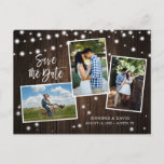 Rustic Wood Wedding Save The Date Photo Postcards at Zazzle