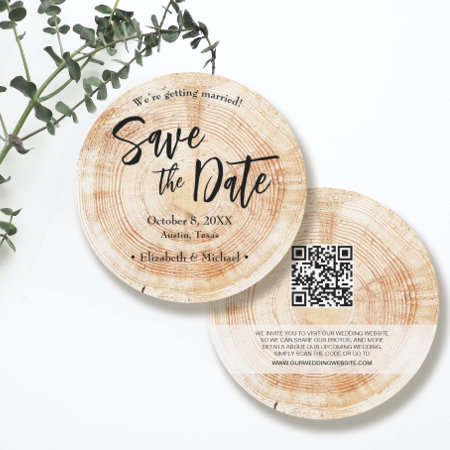 Rustic Wood Wedding Save The Date With Website Inv Invitation