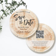 Rustic Wood Wedding Save The Date With Website Inv Invitation at Zazzle
