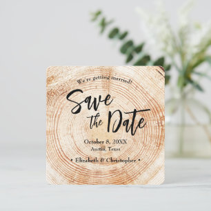 Rustic Wood Wedding Save the date with website Invitation