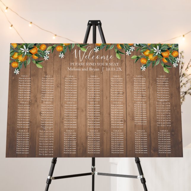 Rustic Wood Wedding Seating Chart Foam Board (In Situ (Stand))