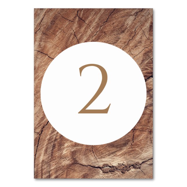 Rustic Wood Wedding Table Number (Front)