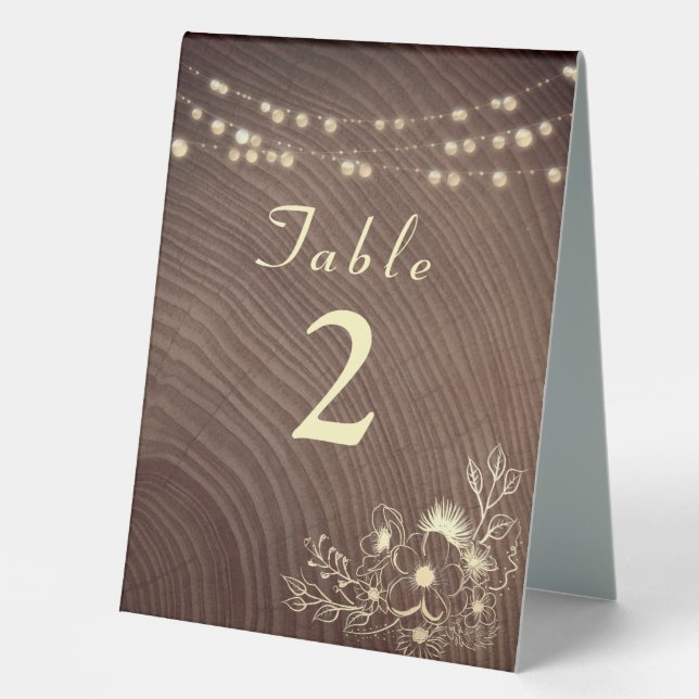 Rustic Wood Wedding Table Tent (Front)
