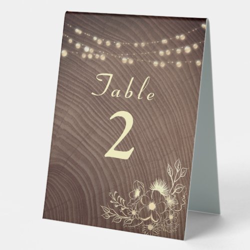 Rustic Wood Wedding Table Tent Sign