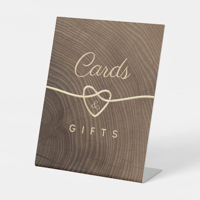 Rustic Wood Wedding Tabletop Sign (Front)