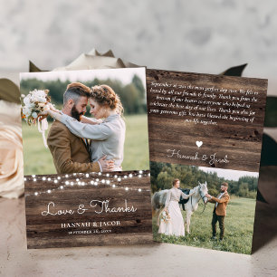 Rustic Wood Wedding Thank You