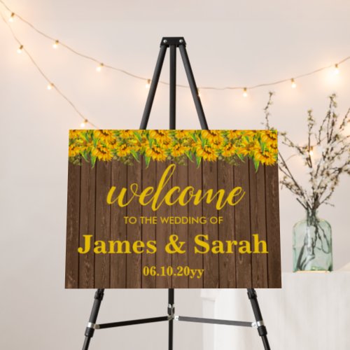 Rustic Wood Welcome to our Wedding Foam Board Sign