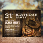 Rustic Wood Western 21st Birthday Party Invitation<br><div class="desc">Invite your friends and loved ones to your 21st birthday party with this rustic wood western invitation.</div>