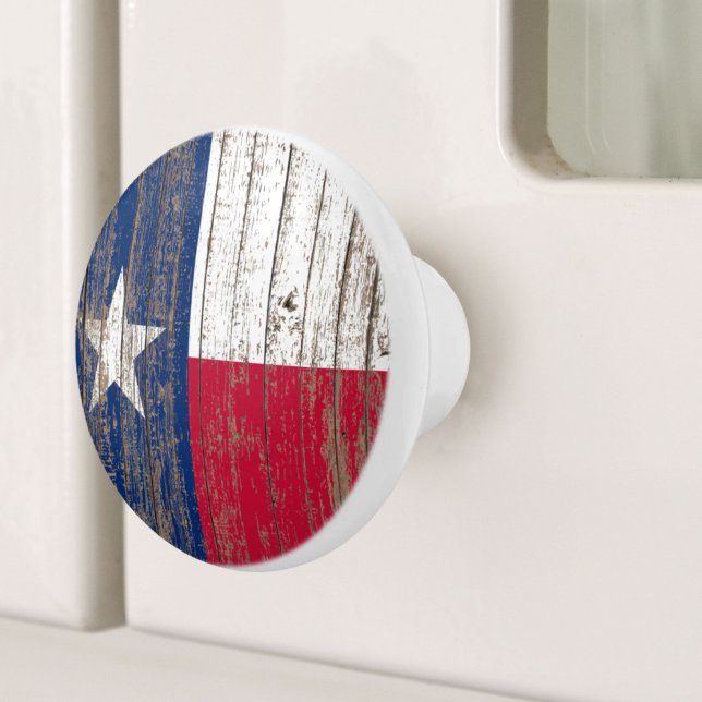 Rustic Wood Western Country Lone Star Texas Flag Ceramic Knob (Rustic Wood Western Country Lone Star Texas Flag Ceramic Knob)