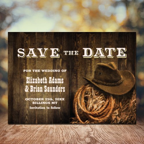 Rustic Wood Western Wedding Save The Date