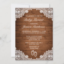 Rustic Wood & White Lace Baby Shower