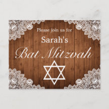 Rustic Wood & White Lace Bar Bat Mitzvah