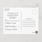 Rustic Wood & White Lace RSVP Invitation Postcard (Back)