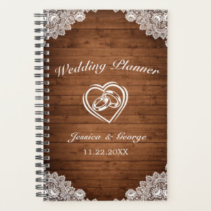Rustic Wood & White Lace Wedding Planner