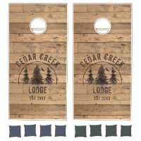Rustic Wood Wilderness Forest Trees Personalized Cornhole Set