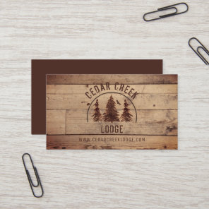 Rustic Wood Wilderness Forest Vacation Rentals Bus Business Card