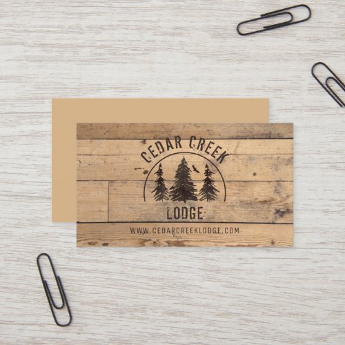 Rustic Wood Wilderness Forest Vacation Rentals Business Card