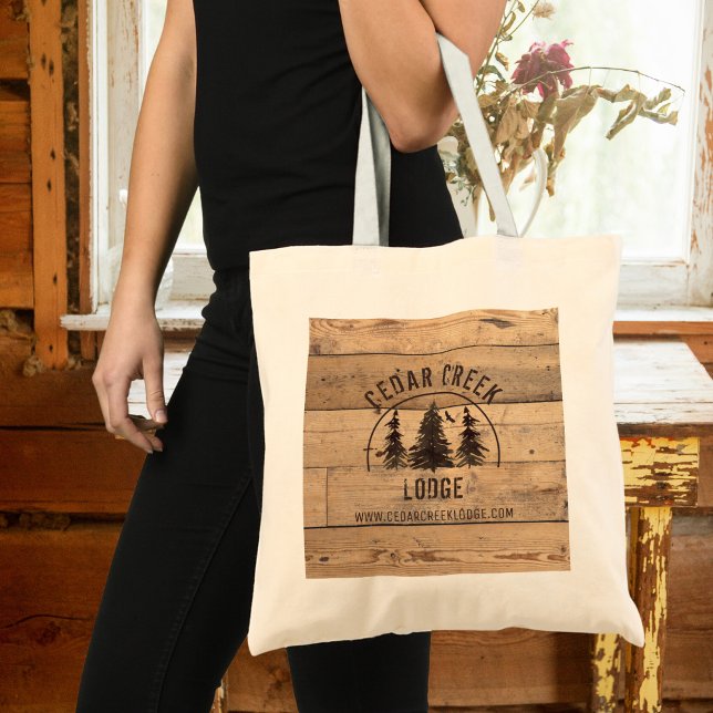 Rustic Wood Wilderness Forest Vacation Rentals Tote Bag (Creator Uploaded)