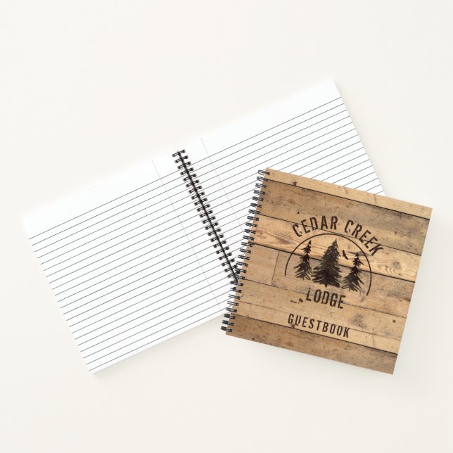 Rustic Wood Wilderness Vacation Rental Guestbook Notebook (Inside)
