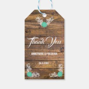Rustic Wood Wildflower Favor Bag Gift Tags
