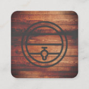 Rustic Wood Wine Beer Barrel Square Business Card at Zazzle