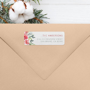 Rustic Wood & Winter Floral Return Address Label