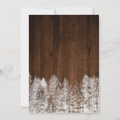 Rustic wood  winter string lights forest wedding invitation (Back)