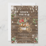 Rustic Wood Winter String lights Stock The Bar  Invitation