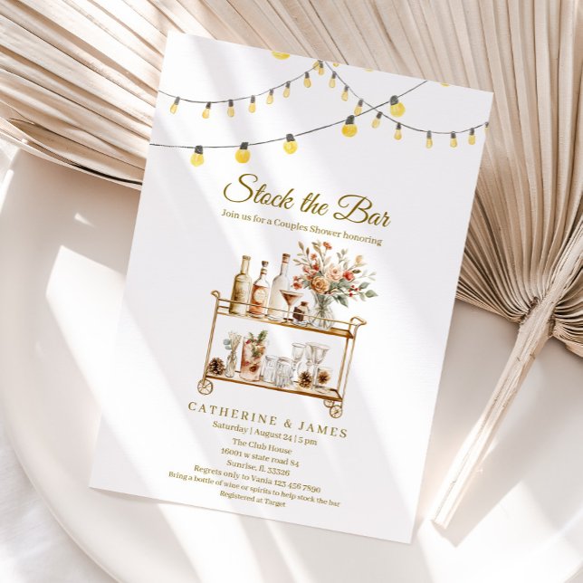 Rustic Wood Winter String lights Stock The Bar  Invitation (Creator Uploaded)