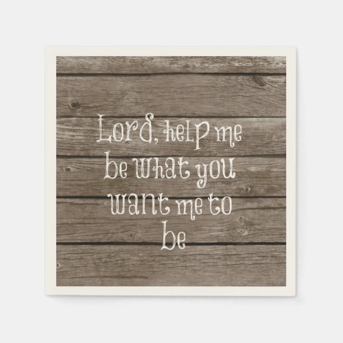 Rustic Wood with Christian Quote Napkins