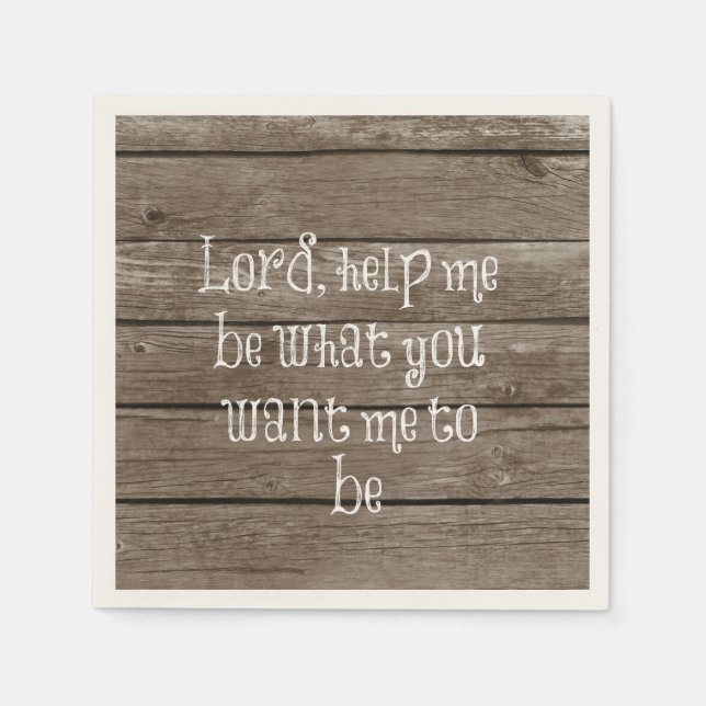 Rustic Wood with Christian Quote Napkins (Front)