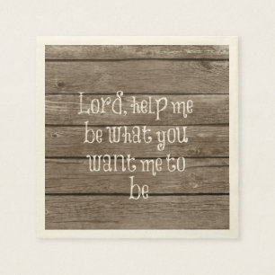 Rustic Wood with Christian Quote Napkins