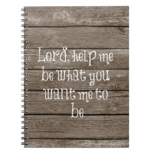 Rustic Wood with Christian Quote Notebook