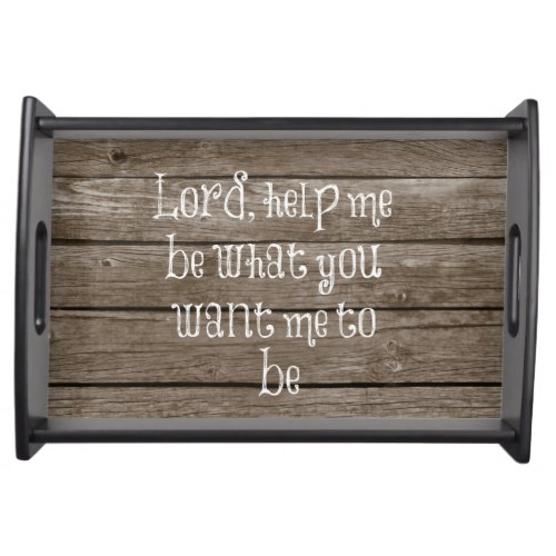 Rustic Wood with Christian Quote Serving Tray