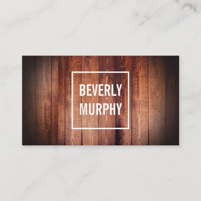 Rustic Wood with Embellishment and Vignette Business Card (Front)