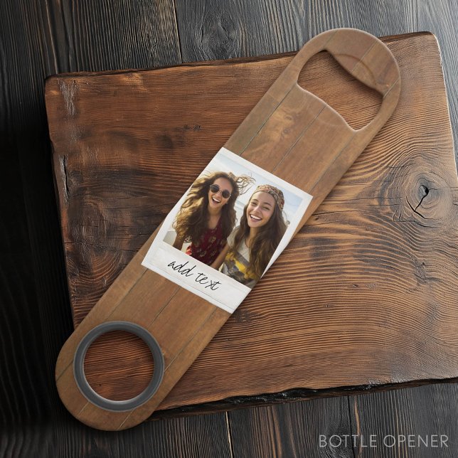 Rustic Wood with Square Photo Frame Bar Key (Custom Bar Key)