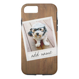 Rustic Wood with Square Photo Frame iPhone 8/7 Case