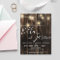 Rustic Wood With String Lights Wedding Invitation