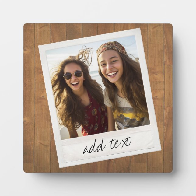 Rustic Wood with vintage square photo frame (Front)