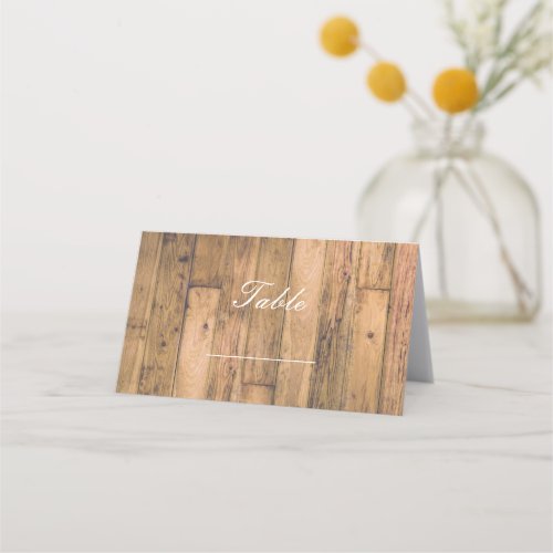 Rustic Wood Wooden Farmhouse Planks Table Number Place Card