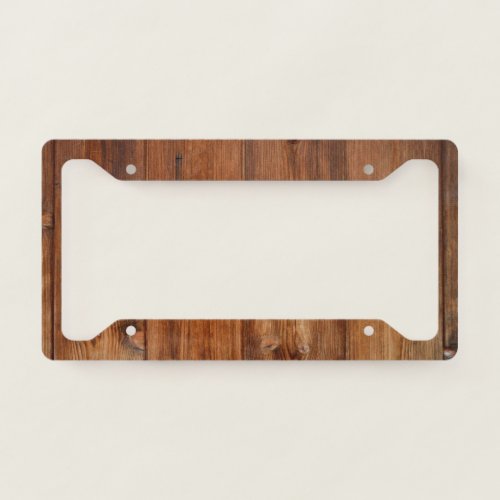 Rustic Wood Wooden Look License Plate Frame