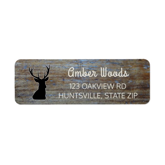 Rustic Wood | Woodland Buck Deer Label (Front)