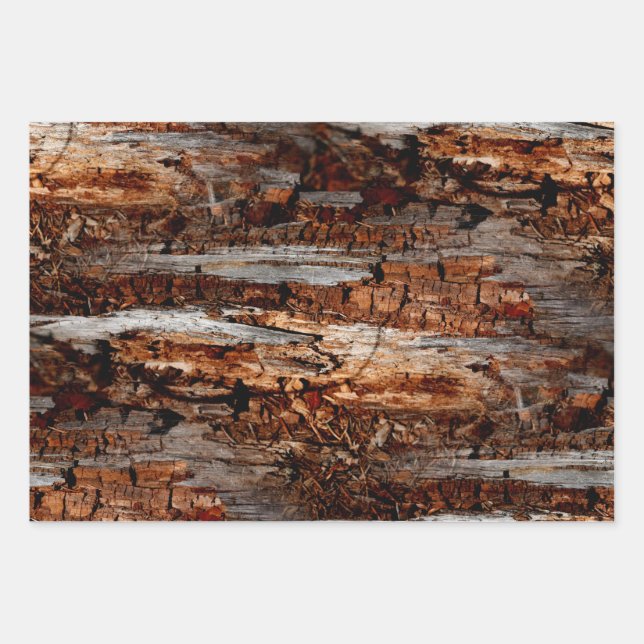 Rustic Wood Wrapping Paper Sheets (Front)