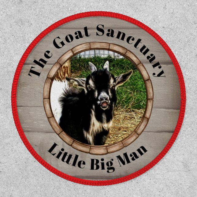Rustic Wood YOUR GOAT PHOTO and TEXT Patch (Front)