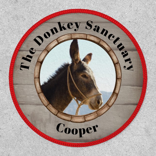 Rustic Wood YOUR PHOTO and TEXT Patch (Front)