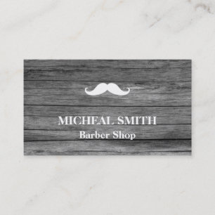 Rustic Wooden Barber Shop Business Card