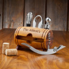 Rustic Wooden Barrel Bottle Opener Wine Accessory
