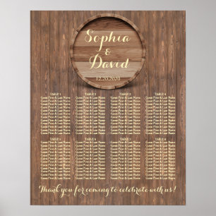 Rustic Wooden Barrel Custom Wedding Seating Chart