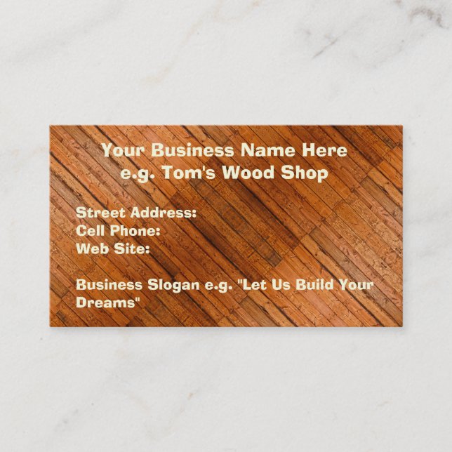 Rustic Wooden Boards Photo-sampled Art Business Card (Front)